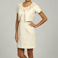 Jessica Howard Women's Petite 2-Piece Ruffled Jacket Dress