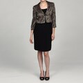 Jessica Howard Women's Petite Black/Champagne 2-Piece Dress