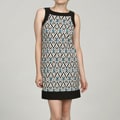 Jessica Howard Women's Petite Blue Patterned Dress