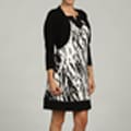 Jessica Howard Women's Petite 2-Piece Black/Ivory Dress
