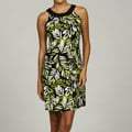 Jessica Howard Women's Petite Lime Pleated Neck Dress