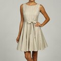 Jessica Howard Women's Petite Sleeveless Front Tie Pintuck Dress