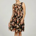 Jessica Howard Women's Petite Printed Ruffle Front Dress