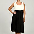 Jessica Howard Women's Plus Ruched Sequined Empire Waist Dress