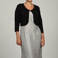 Jessica Howard Women's Plus Size Black 3/4-Sleeve Sweater