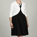 Jessica Howard Women's Plus Size White 3/4-Sleeve Sweater