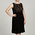 Jessica Howard Women's Plus Sleeveless Boat Neck Ruche Waist Dress