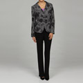 Danny & Nicole Women's Grey/ Black Tweed Pant Suit