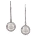 Sterling Silver White Pearl and Cubic Zirconia Earrings (6-7mm)