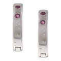 Sterling Silver Ruby Cuff Hoop Earrings