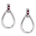 Sterling Silver Ruby Dangle Earrings
