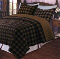 Western Plaid Brown Cotton Oversize Full/ Queen-size Quilt Set