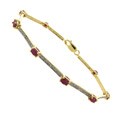 Gem Jolie Gold Over Silver Ruby and Diamond Accent Bracelet