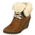 Diba Women's 'Flower Girl' Fold-over Wedge Booties FINAL SALE