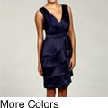 Sandra Darren Women's Sleeveless Tiered Ruffle Satin Dress