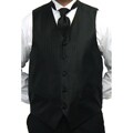 Ferrecci Men's Black Four-piece Vest Set