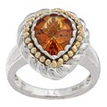 Oro Leoni 14k Gold and Silver Citrine Ring (Size 7)