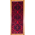 Persian Hand-knotted Red/ Blue Hamadan Wool Rug (3'6 x 9'6)