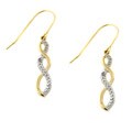 18k Yellow Gold over Silver Diamond Accent Infinity Design Earrings