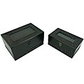 Classic Jewelry & Keepsake Box in Dark Mahogany Braid (Set of 2)