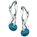 Silvermoon Sterling Silver Turquoise Infinity Design Earrings