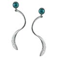 Silvermoon Sterling Silver Turquoise Swirl Earrings
