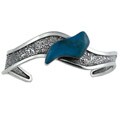 Silvermoon Sterling Silver Freeform Turquoise Cuff Bracelet
