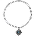 Southwest Moon Sterling Silver Turquoise Dangle Anklet