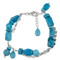 Silvermoon Sterling Silver Turquoise Chain Bracelet