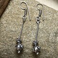 Silvertone Bali-Style Bead Earrings (India)