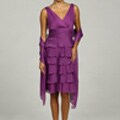 Patra Women's Chiffon Tiered Ruffle Dress
