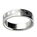 Stainless Steel Women's Etched Star Wedding-style Band