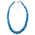 Silvermoon Sterling Silver Graduated Blue Turquoise Coin Necklace