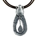 Silvermoon Sterling Silver and Leather Organic Teardrop Necklace