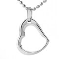 Stainless Steel Open Heart Necklace