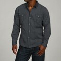 Pop Icon Men's Charcoal Tonal Plaid Cotton Shirt