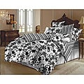 Black and White Flowered Duvet Cover Set (India)