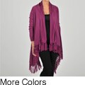 AnnaLee & Hope Women's Fringed Open-front Sweater