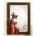 Large Metal Cats Wall Mirror