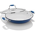 Fagor Blue Enameled 12-inch Cast Iron Lite Chef's Pan with Glass Lid