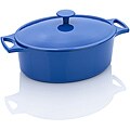 Fagor 5.5-quart Blue Enameled Cast Iron Oval Dutch Oven with Lid