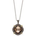 MARC 14k Gold and Silver Smokey Quartz and Marcasite Necklace