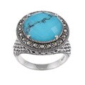 MARC Sterling Silver Crystal, Turquoise and Marcasite Ring
