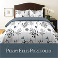 Perry Ellis Asian Lilly White Twin-size 2-piece Duvet Cover Set