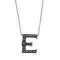 MARC Sterling Silver Marcasite Initial 'E' Necklace