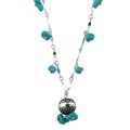 Southwest Moon Sterling Silver Turquoise Chip Dangle Necklace
