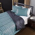 Aqua/ Black Houndstooth Twin-size Comforter Set