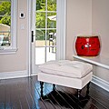 Creme Tufted Fabric Ottoman