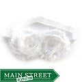 Bow Clippeez 2 Envy White Double Shabby Lace Flower Headband