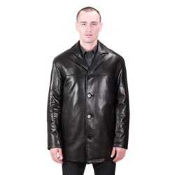 United Face Men's Lambskin Leather Car Coat